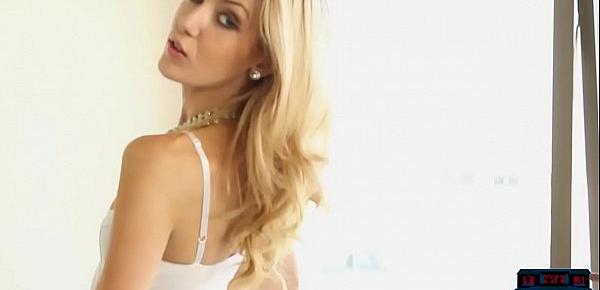  Californian teen blonde model Ally Game striptease